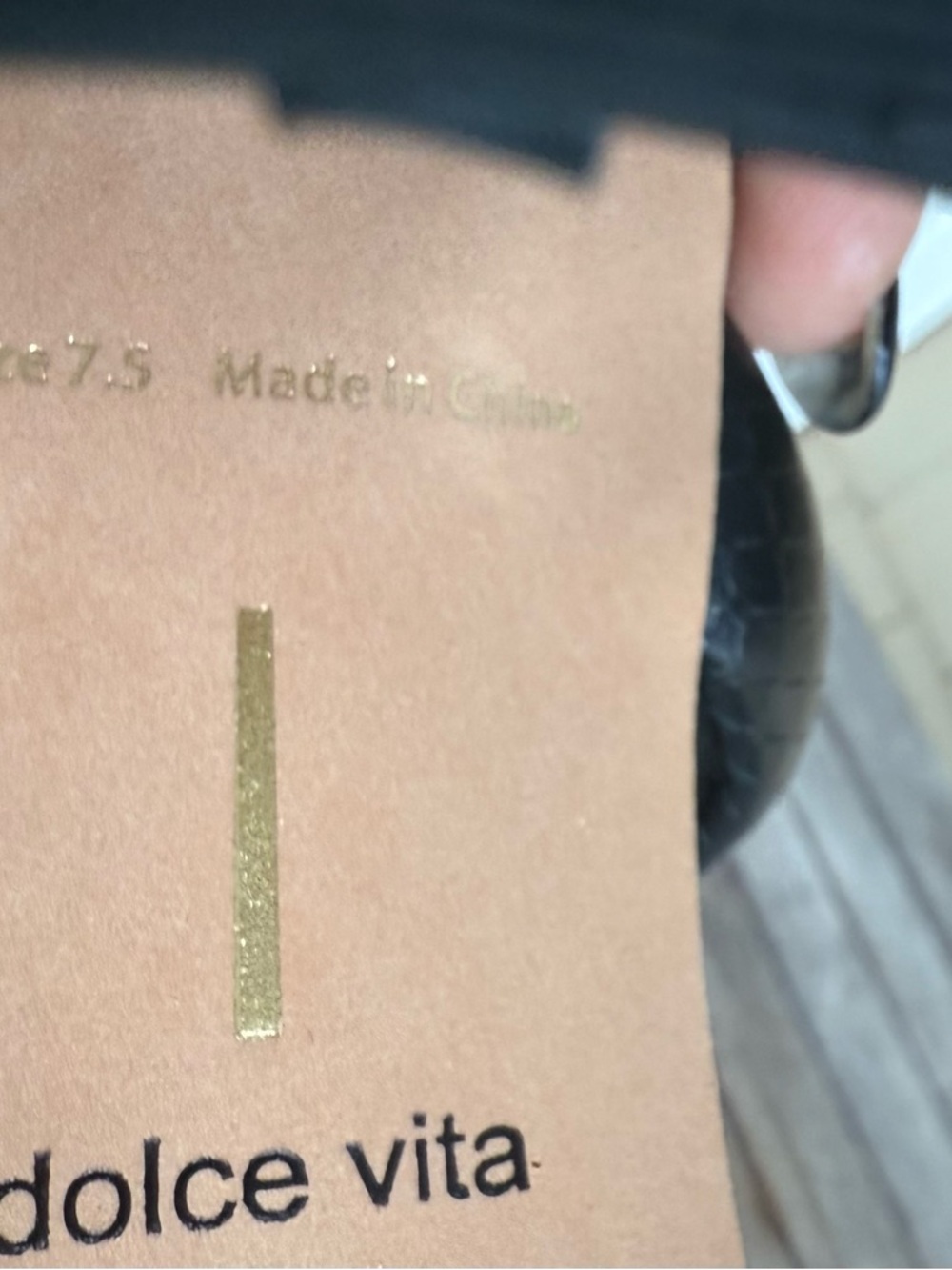 Dolce Vita Black Croc Embossed Square Toe Heeled Sandals Size 7.5 - Picture 9 of 9